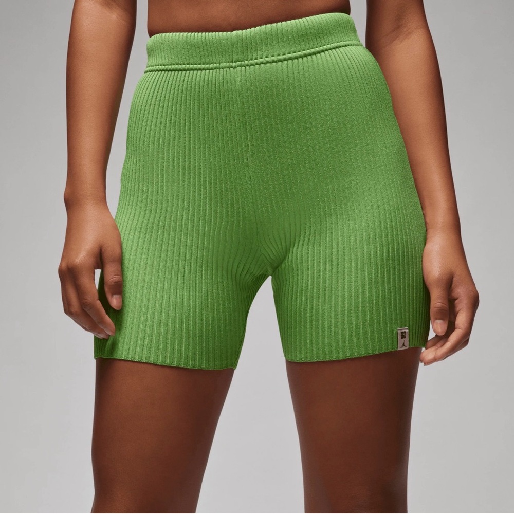 Jordan x Union Ribbed Bike Shorts in Lime Green